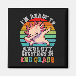 Tweede klas ik ben klaar om axolotl-vragen te stel magneet