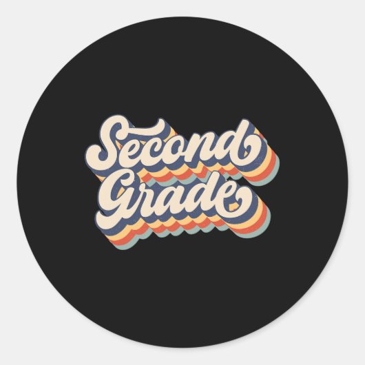  tweede klas leraar leerling terug naar school ronde sticker (Voorkant)