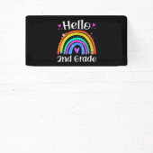 tweede klas leraar regenbooggras terug naar school spandoek (Insitu)