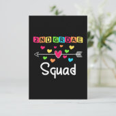 Tweede klas leraar sjirt schoolteam tweede klas bedankkaart (Staand voorkant)