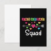 Tweede klas leraar sjirt schoolteam tweede klas bedankkaart (Voorkant / Achterkant)