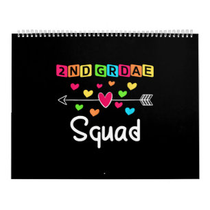 Tweede klas leraar sjirt schoolteam tweede klas kalender