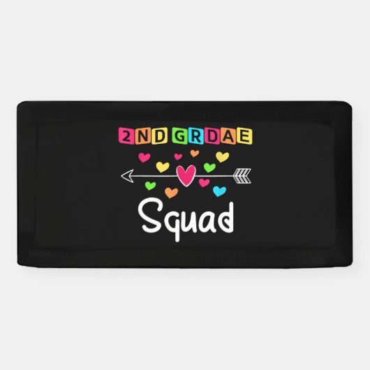 Tweede klas leraar sjirt schoolteam tweede klas spandoek (Horizontaal)