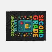 Tweede klas niveau ontgrendeld gamer ck naar schoo fleece deken (Voorkant (Horizontaal))
