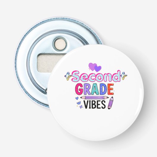 Tweede klas sfeer Cute terug naar school knop Button Flesopener (Voorkant)