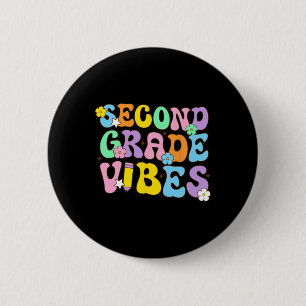 Tweede klas sfeer terug naar school retro 2e klas ronde button 5,7 cm
