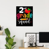 Tweede klas squad grappige terug naar school 2e kl poster (Thuiskantoor)