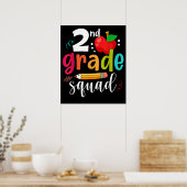 Tweede klas squad grappige terug naar school 2e kl poster (Keuken)