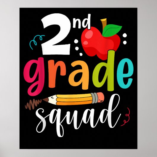 Tweede klas squad grappige terug naar school 2e kl poster (Voorkant)