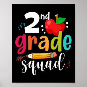 Tweede klas squad plezier terug naar school 2de kl poster