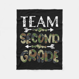 Tweede klas terug naar school 1e dag camo leraren fleece deken