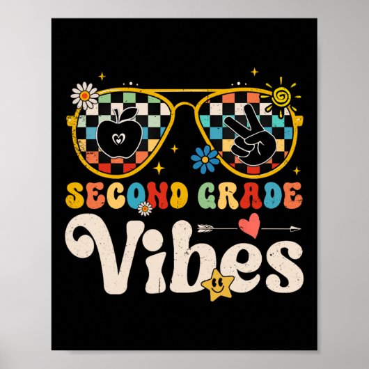 Tweede klas vibes - 2e klas team retro 1e dag poster (Voorkant)