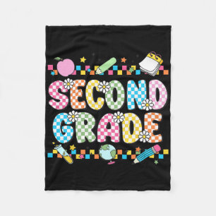Tweede klas vibes shirt 2e retro terug naar school fleece deken