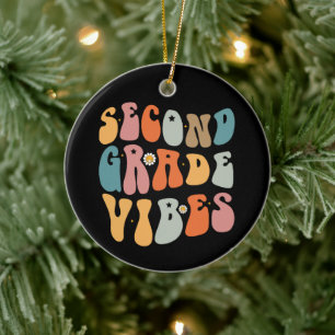 Tweede klas vibes terug naar school groovy school keramisch ornament