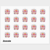 Tweede klas welkom retro potlood ronde sticker (Vel)