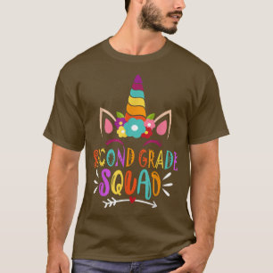Tweede klasseplein unicorn-regenboog terug naar sc t-shirt