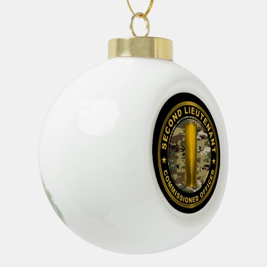 Tweede Luitenant-kerstkaneel Keramische Bal Ornament (Links)