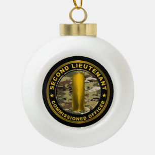 Tweede Luitenant-kerstkaneel Keramische Bal Ornament