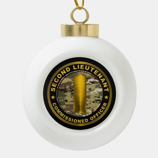 Tweede Luitenant-kerstkaneel Keramische Bal Ornament (Voorkant)