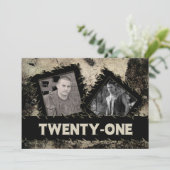 TWEEDE MAANDAG 21STE INVITATIE - GRUNGE - TWEE FOT KAART (Staand voorkant)