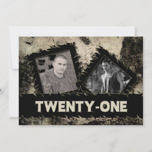 TWEEDE MAANDAG 21STE INVITATIE - GRUNGE - TWEE FOT KAART