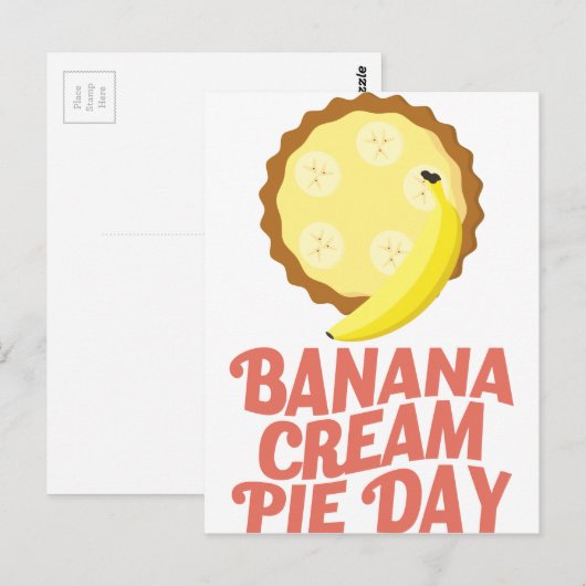 Tweede maart - Banana Cream Day Briefkaart (Voorkant / Achterkant)