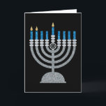 Tweede nacht Hanukkah Glitter Card Bedankkaart<br><div class="desc">Hanukkah 2022 begint in de avond van zondag 18 december en eindigt in de avond van maandag 26 december</div>