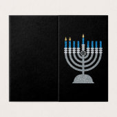 Tweede nacht van Hanukkah Glitter Cards 25 pk Kaart (Buitenkant ongevouwen)
