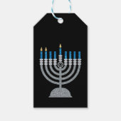 Tweede nacht van Hanukkah Glitter Gift Labels Cadeaulabel (Voorkant)