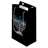 Tweede nacht van Hanukkah Glitter Small Gift Bag Klein Cadeauzakje (Voorkant Gekanteld)