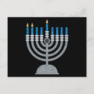 Tweede nacht van het Briefkaart Hanukkah Glitter