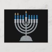 Tweede nacht van het Briefkaart Hanukkah Glitter (Voorkant)