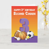 Tweede neef-meisje 3de zondagssportzalen kaart (Gele Bloem)