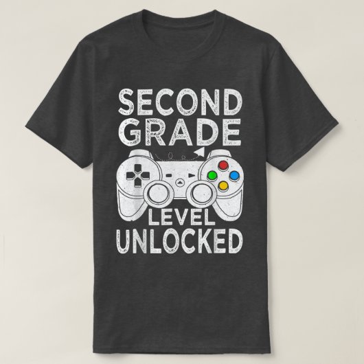 Tweede niveau ontgrendelde videogame van graad Ter T-shirt (Design voorkant)