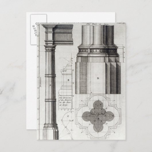 Tweede Orde van Gothische Architectuur, 1741 Briefkaart (Voorkant / Achterkant)