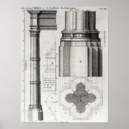 Tweede Orde van Gothische Architectuur, 1741 Poster (Voorkant)