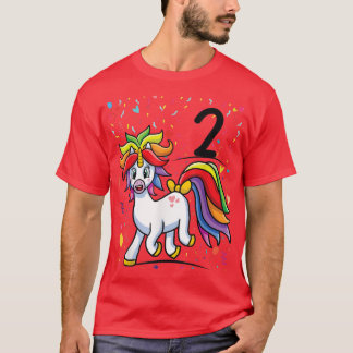 Tweede partij: Dag 2 jaar Unicorn Partij 2e verjaa T-shirt