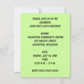 TWEEDE PARTIJINVITATIE —  GROENTREKKER KAART (Achterkant)