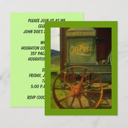 TWEEDE PARTIJINVITATIE —  GROENTREKKER KAART (Voorkant / Achterkant)