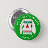 Tweede plaats Lelijke trui Winnaar Grappige Kerstm Ronde Button 5,7 Cm (Voorkant /achterkant)