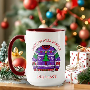 Tweede plaats lelijkste-trui-winnaar Kerstmis Mok