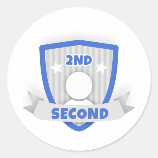 Tweede plaats ronde sticker (Voorkant)