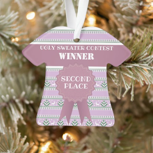 Tweede plaats Ugly Christmas Sweater Contest Winna Ornament (Boom)