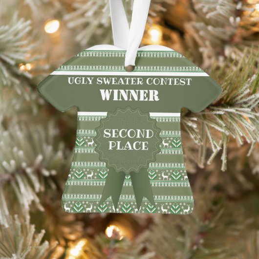 Tweede plaats Ugly Christmas Sweater Contest Winna Ornament (Boom)