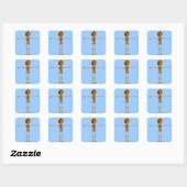 Tweede platte ballet vierkante sticker (Vel)