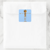 Tweede platte ballet vierkante sticker (Tas)