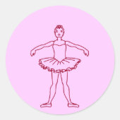 Tweede positie ballet ronde sticker (Voorkant)