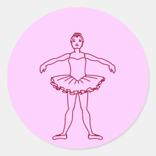 Tweede positie ballet ronde sticker (Voorkant)