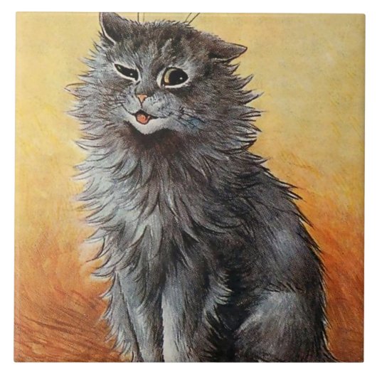 "Tweede prijs bij het Show Cat" van Louis Wain Tegeltje (Voorkant)