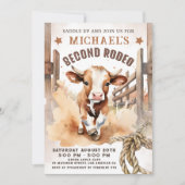 Tweede rodeo | Bull Calf 2e Rodeo verjaardagsfeest Kaart (Voorkant)